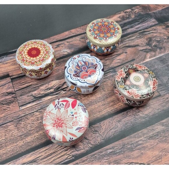 Set of 5 Earthy Scented Votive Candles Boho Aromatherapy Yoga Gift Self Care Lot - Picture 4 of 9